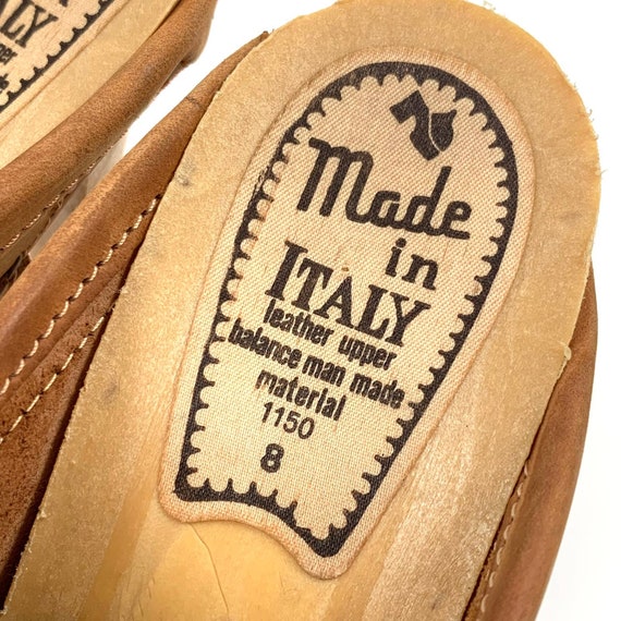 1960's Italian crafted nubuck leather heeled clogs - image 2