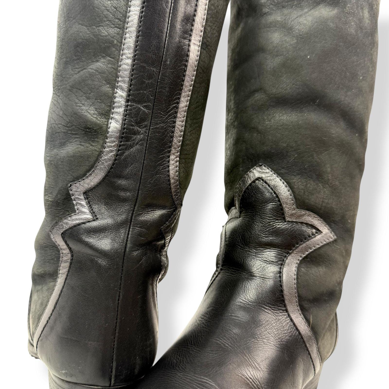 ◆KOMOREBI MUSEUM◆ Lamb shearling long bootsnatural leather Vintage ILGA Italian Shearling and Rabbit Fur Waterproof