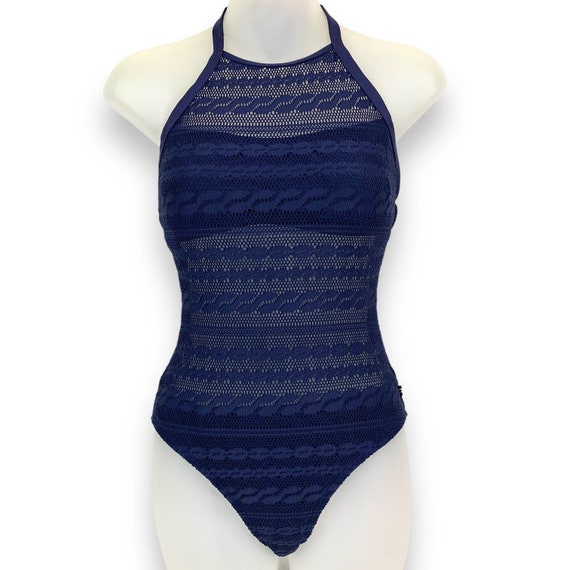 Y2K NAUTICA navy blue lace one piece swimsuit - image 2