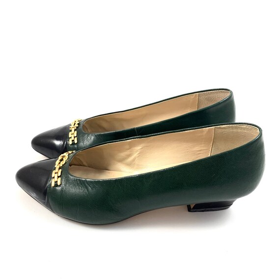 Vintage 1950's ETIENNE AIGNER green leather shoes… - image 10