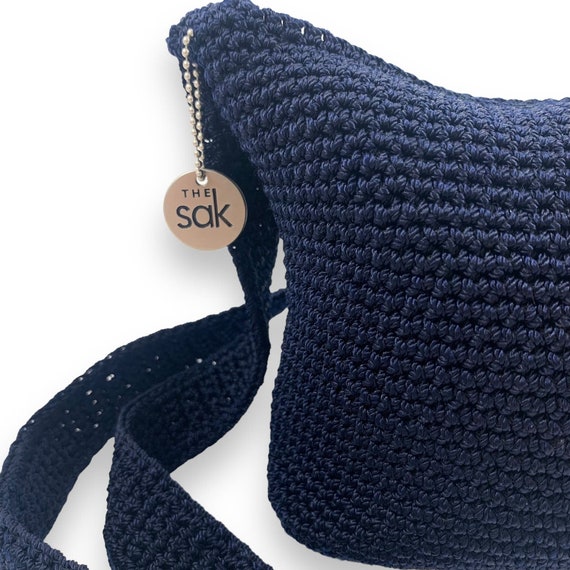 Vintage THE SAK hand made navy crochet mini pouch… - image 5