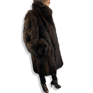 1950&#39;s BENIOFF&#39;S soft brown marten fur coat with balloon sleeves