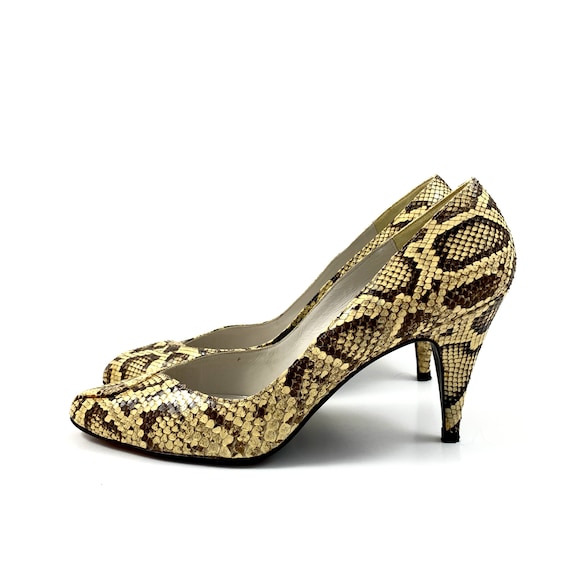 Vintage 1980’s STUART WEITZMAN natural snakeskin … - image 10