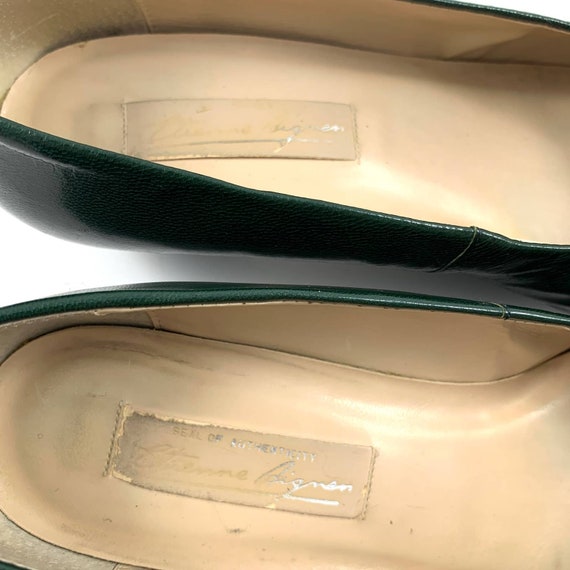 Vintage 1950's ETIENNE AIGNER green leather shoes… - image 8