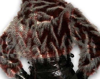 Rare 90's LIP SERVICE Los Angeles Faux Fur Hooded Corset Rare 90's LIP SERVICE Los Angeles Faux Fur Hooded Corset