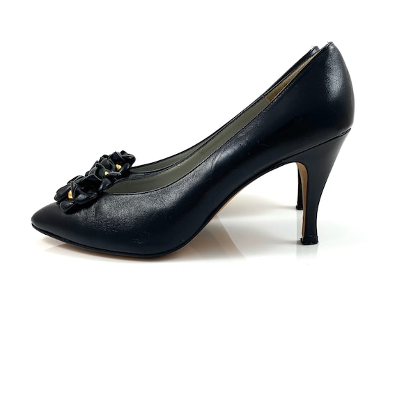 1970’s SERGIO ZELCER black leather pumps with lea… - image 10