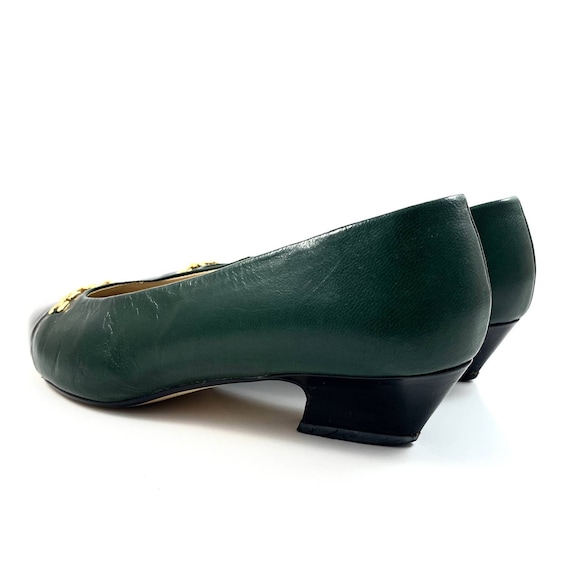 Vintage 1950's ETIENNE AIGNER green leather shoes… - image 7