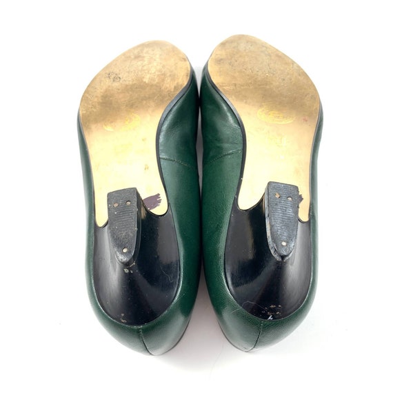 Vintage 1950's ETIENNE AIGNER green leather shoes… - image 9