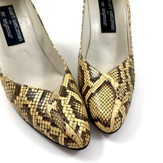 Vintage 1980’s STUART WEITZMAN natural snakeskin … - image 4