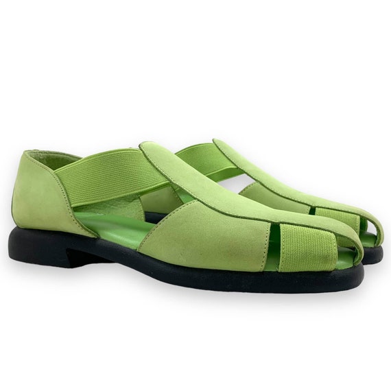 90's MOOTSIES TOOTSIES lime green nubuck suede ca… - image 3