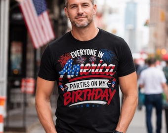 4 juli verjaardag png, feest voor iedereen in Amerika, patriottische verjaardag digitale download