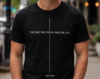 Juan 14:6 PNG cristiano, Jesús el Camino La Verdad Diseño de Camiseta Vida, Sublimación de Versículo Bíblico Minimalista Fe