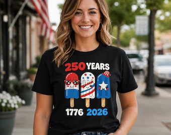 250 Jahre American Popsicle PNG, 1776 2026 USA 4. Juli Kinder Shirt Digital Download
