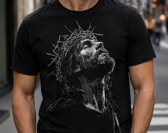 Jesucristo con corona de espinas PNG, diseño de camiseta de fe cristiana, arte religioso por sublimación, descarga de gráficos de Jesús