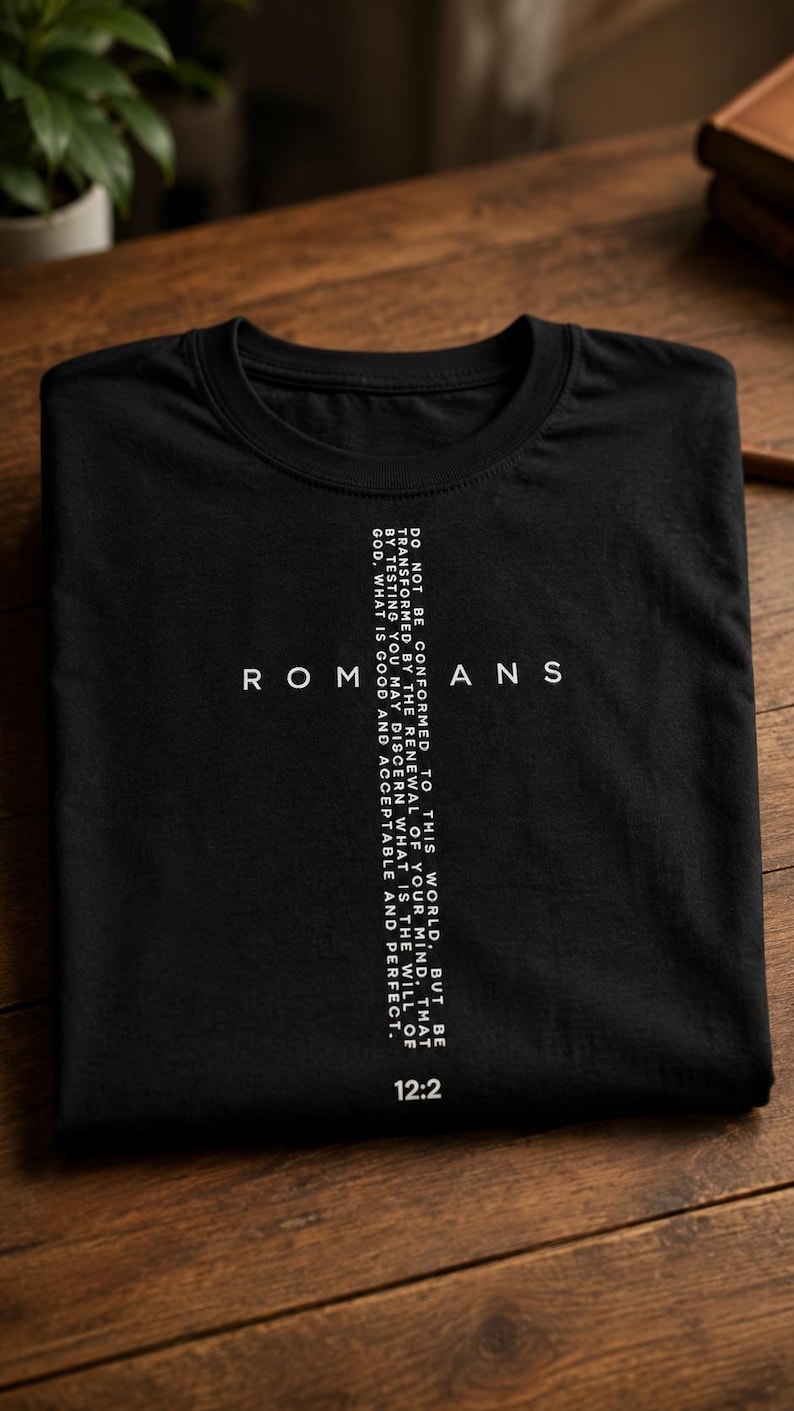 Vertical Scripture Romans 12:2 Vertical Scripture Cross PNG, Christian Bible Verse T-shirt ...