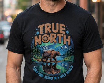 True North VBS 2025 PNG, diseño de camiseta de oso cristiano en el desierto, descarga digital por sublimación "Confiando en Jesús"