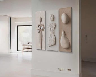Minimalist Textured 3D Wall Art Abstract Design