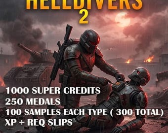 HELLDIVERS 2 Super Credits Service PS5 PC Xbox | Medals Samples XP Farm | 300 Samples
