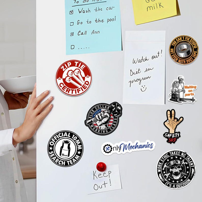 12pcs Mechanic Sticker, Funny Hard Hat Sticker, Electrician ...