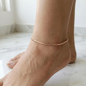 Pure Copper Twisted Curb Chain Anklet | High-Shine Healing Jewelry