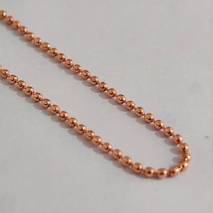 Pure Copper Ball Chain Necklace, 2mm Beaded Satellite, Minimalist Layering Jewelry