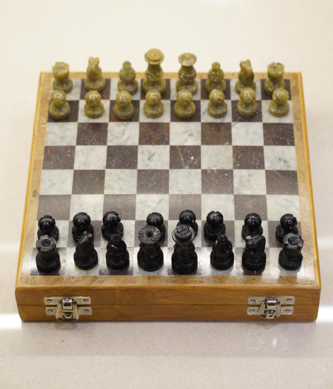 Handcrafted Marble Chess Board Set - Available in 8