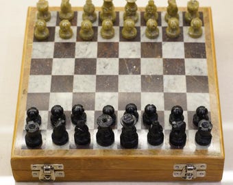 Handcrafted Marble Chess Board Set - Available in 8", 10", 12" Sizes - Unique Home Decor