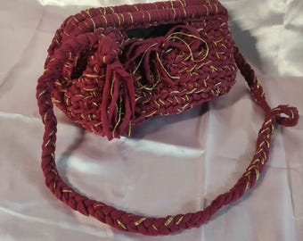 Burgundy red click-clack bags
