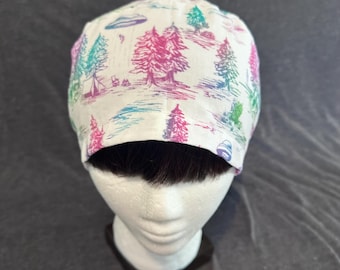 UFO in the Woods | Custom Scrub Cap - Surgical Cap | Various Styles