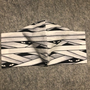 Spooky Mummy - Eyes GLOW in the DARK | Fabric Face Masks - Washable, Reusable &  Reversible