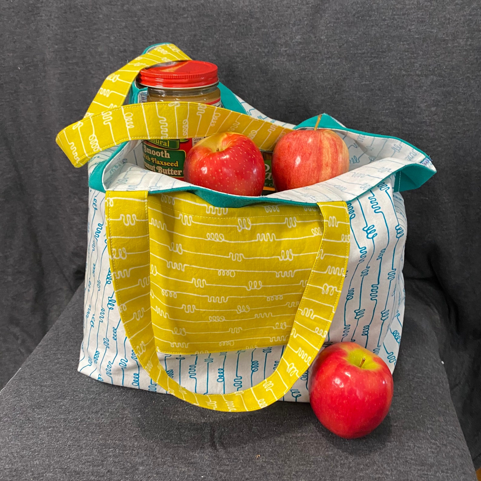Teal and Pickle Reusable Market Bag Shopping Tote Etsy