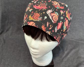 Snail Pin-ups | Custom Scrub Cap - Surgical Cap | Various Styles
