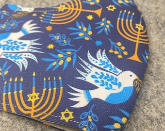 Hanukkah Doves and Menorah | Fabric Face Mask - Washable, Reusable &  Reversible