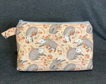 Makeup Case Toiletry Bag - Opossums & Roses