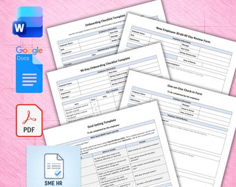 Onboarding & New Starter Bundle, Employee Onboarding Templates, 90-Day and Check-In Forms (Word + PDF)