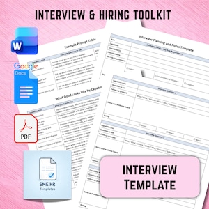 Toolkit voor sollicitatiegesprekken en werving, compleet mkb-wervingspakket, bewerkbaar Word, pdf