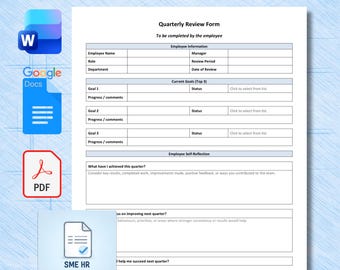 Quarterly Review Form Template | Employee Performance (Word + PDF)