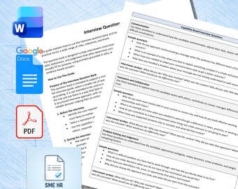 Bank met sollicitatievragen | Op vaardigheden gebaseerde interviewgids | Bewerkbaar Word + pdf | Wervingshulpmiddel voor het MKB