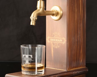 Wooden Whiskey Bottle Dispenser – Custom Gift for Dad