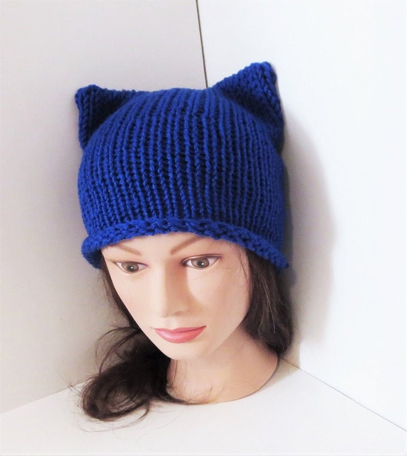 Pussycat hat Pattern A Featured Pattern Pink Knit Cat Hat Etsy