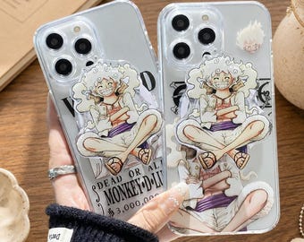 Magnetische standaard Cool Anime Luffy-telefoonhoes voor iPhone 17 Pro Max 16 15 14 13 12 11, Wanted-poster Gear 5 Magsafe Manga Cover