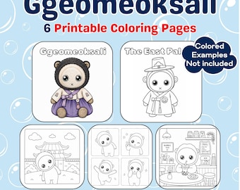 The East Palace Ggeomeoksali K-Drama Coloring Pages, 6 Korean Drama Printable Colouring Sheets, Kawaii Digital Download