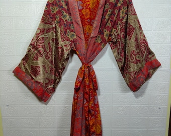 Boho Moon Silk Kimono Robe for Women ~ Lounge and Sleepwear ~ Womens kimono ~ Chic Dressing Gown ~ Anniversary Gift[62]