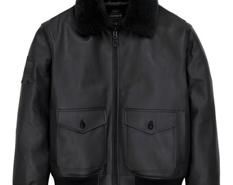 Avirex Style Real Cowhide Leather Bomber Jacket for Men American Flight Leather Jackets
