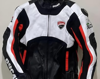 Jaqueta de couro masculina para motociclismo Ducati Track Racing, jaqueta de segurança para motociclistas.