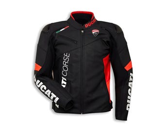 Ducati Men Custom Made Leather Safety Jacket On Track Jacket