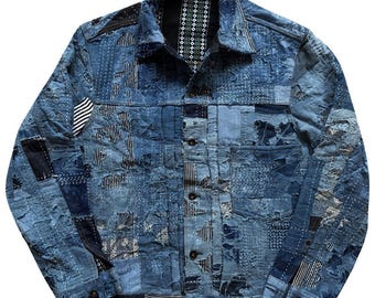 Japanese Boro Sashiko Denim Jacket Size L