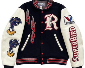 Vintage Style Eyes Varsity Jacket Size XL 'Road Runner Daytona'