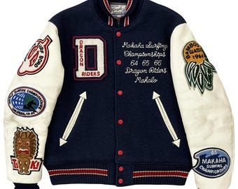 Vintage Style Eyes Varsity Jacket Size M 'Dragon Riders'