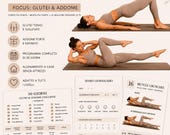 Pilates Challenge 30 Giorni PDF | Sfida Glutei e Addome | Workout Planner Donna | Home Workout | Fitness Tracker | Pilates Italiano